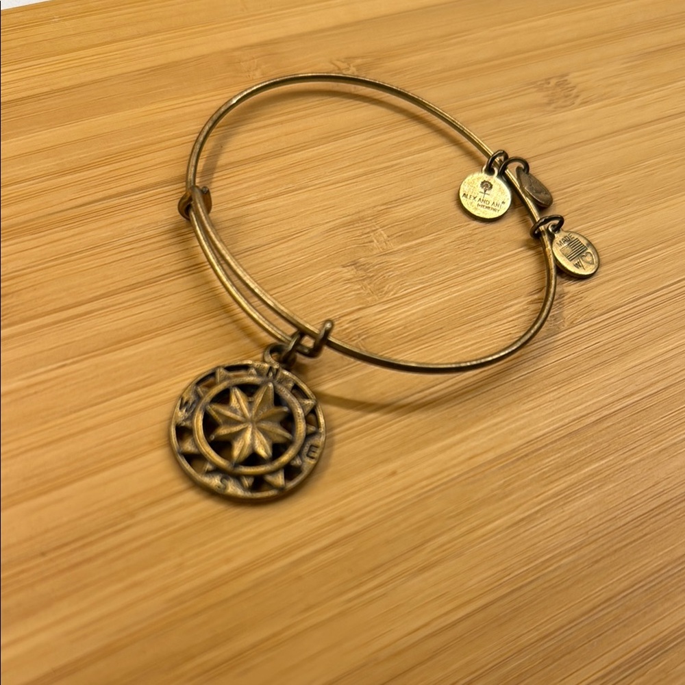 Alex and Ani Gold-Tone Compass Bangle